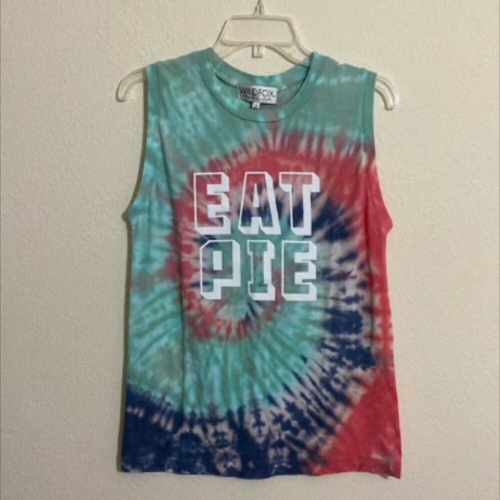 WILDFOX EAT PIE Tie-Dye Sleeveless T-shirt Women’s Size XS